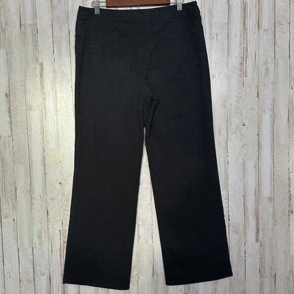 Eileen Fisher Wide Leg Jeans Medium Dark Black Denim 97 Cotton Preppy EUC $188 - Picture 2 of 9